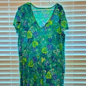 Lilly Pulitzer Green and Blue Tropical Dress